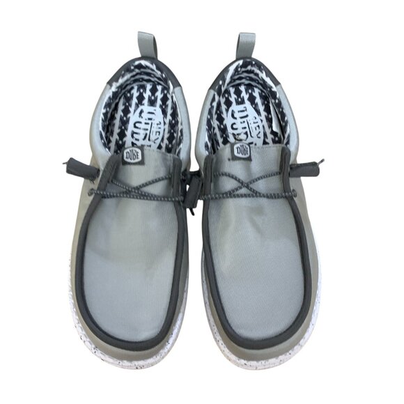 NEW Hey Dude Mens Wally Nylon Mens Loafer Shoes Size 9 Grey‎ Shoe - Picture 2 of 15